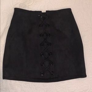 Black mini skirt